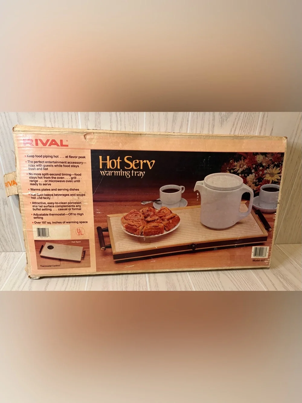 Vintage Rival hot electric tray. Hot plate With Original Box Tested Works